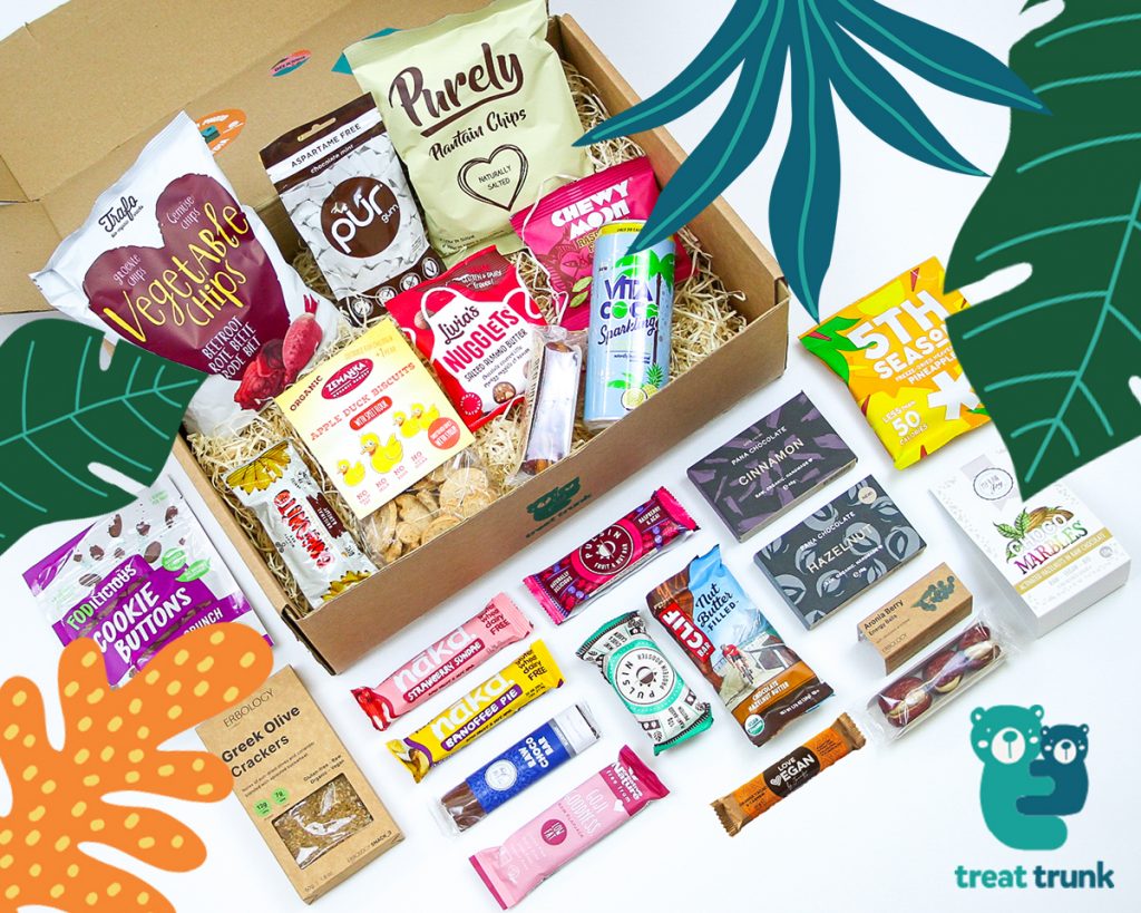 Contents of the September Treat Trunk Healthy Snack Box