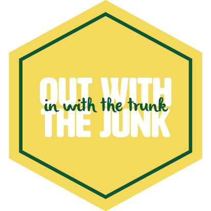 Out with the junk, in with the trunk sticker