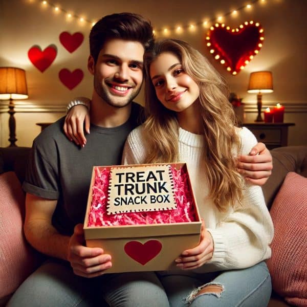 treat trunk valentine' day couple snacks gift box